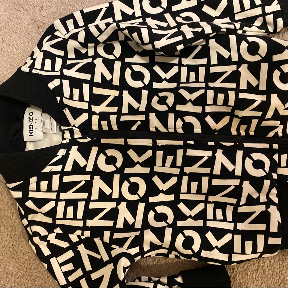 Kenzo logo black & White kids track jacket